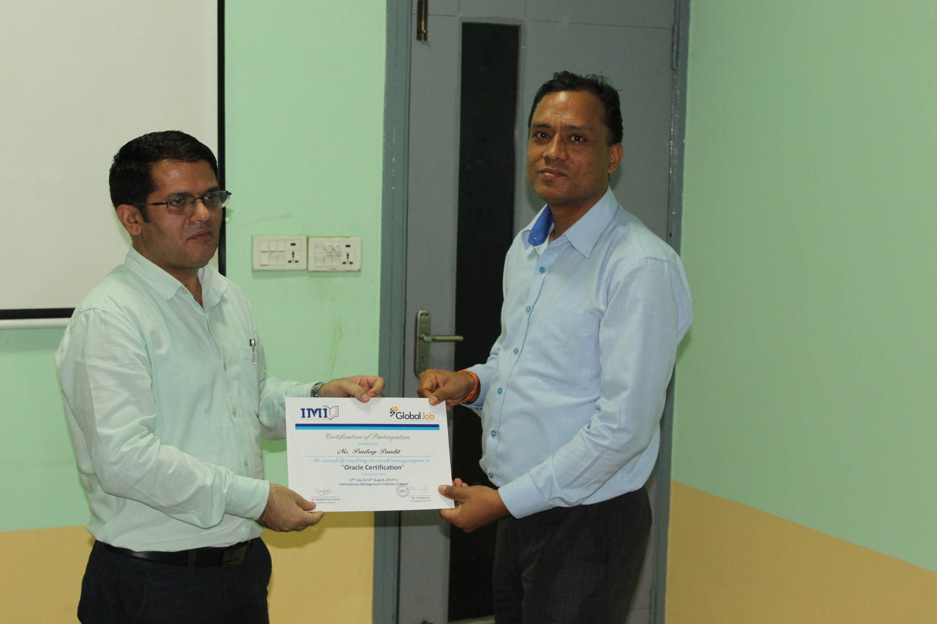 Oracle Certificate training exclusively organized for NTC