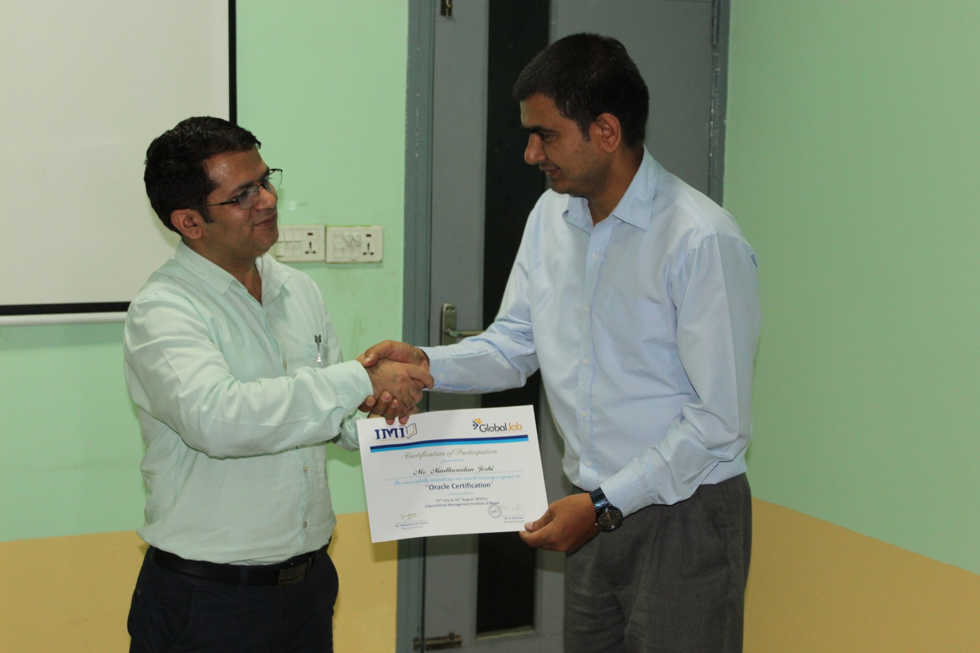 Oracle Certificate training exclusively organized for NTC