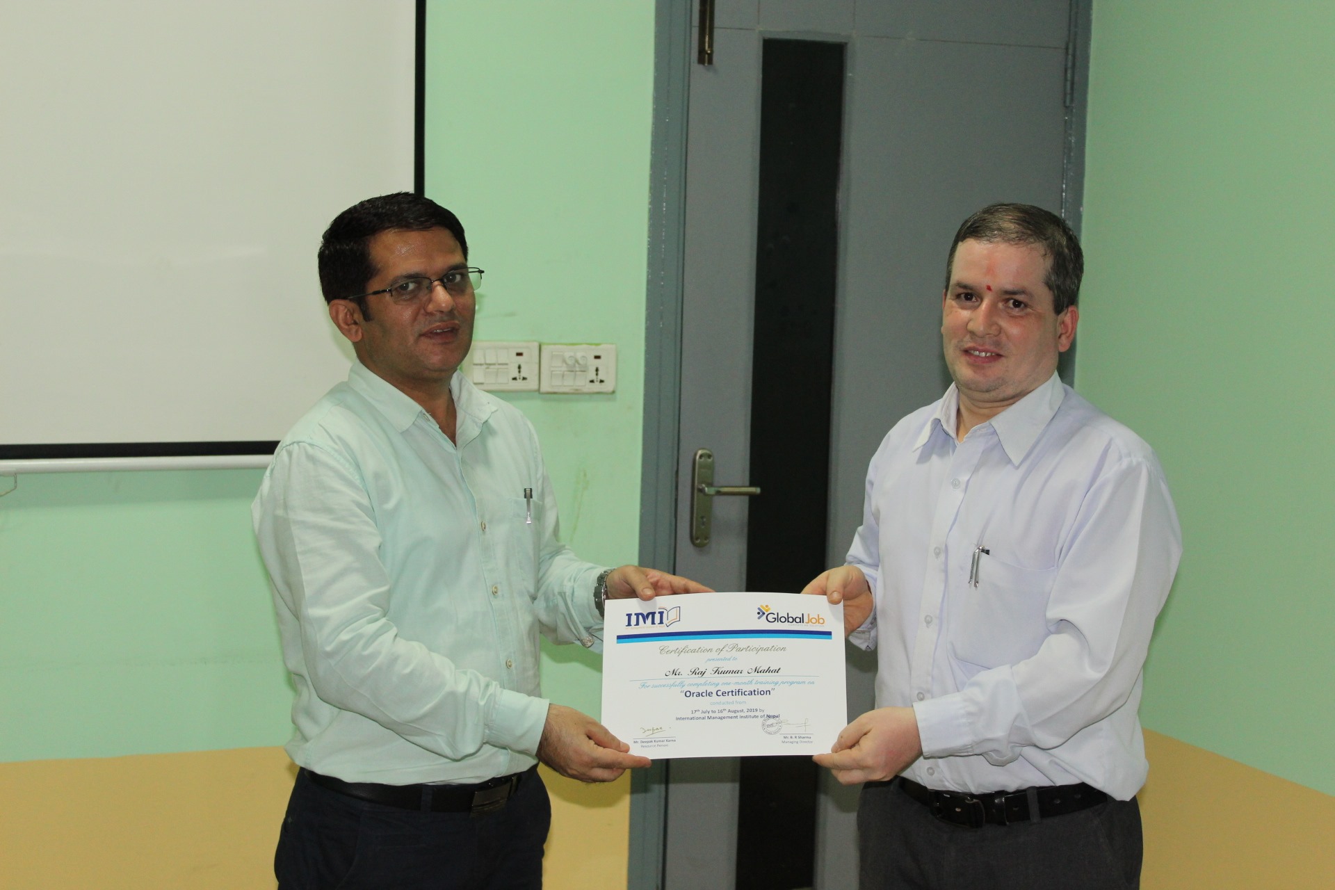 Oracle Certificate training exclusively organized for NTC