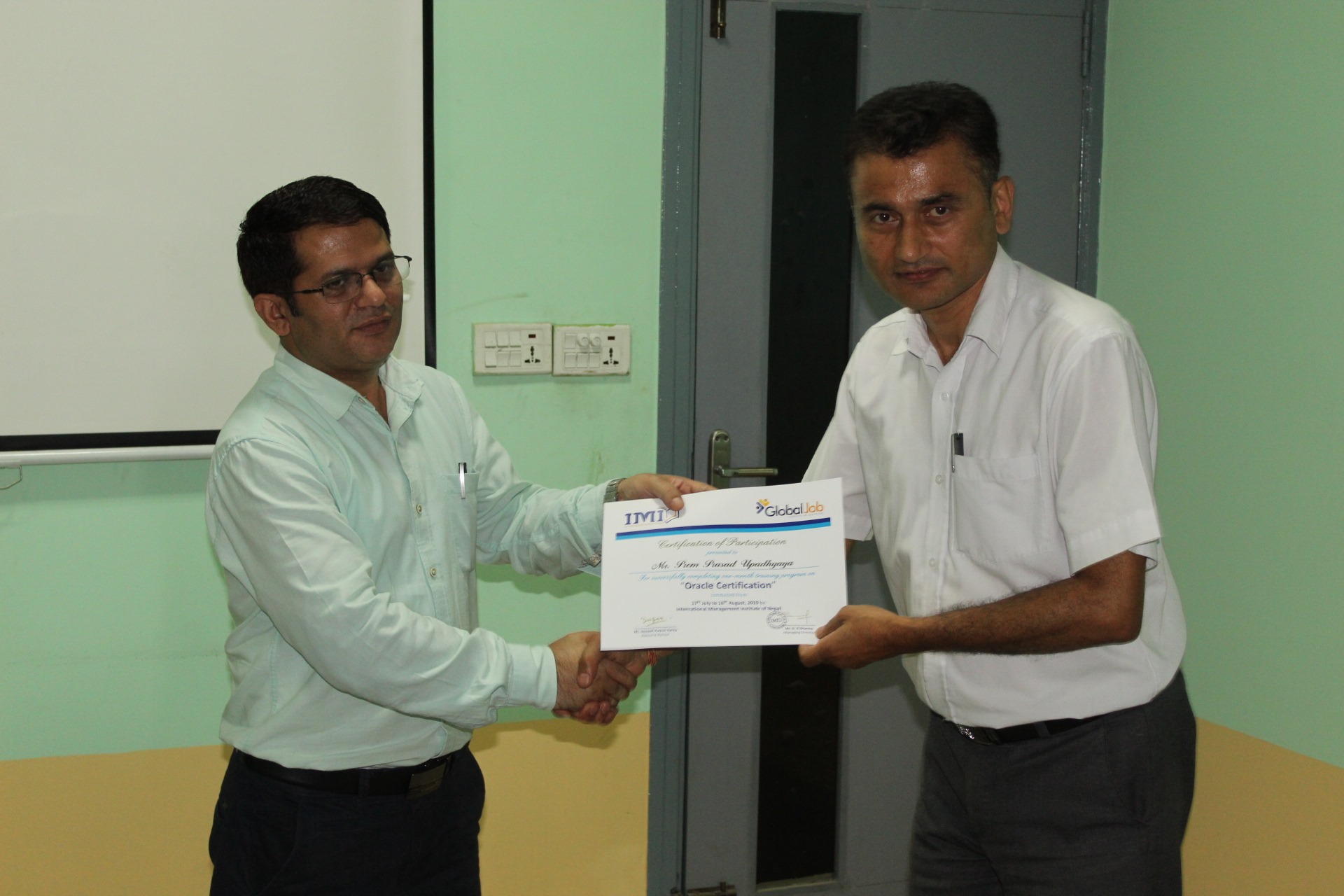 Oracle Certificate training exclusively organized for NTC