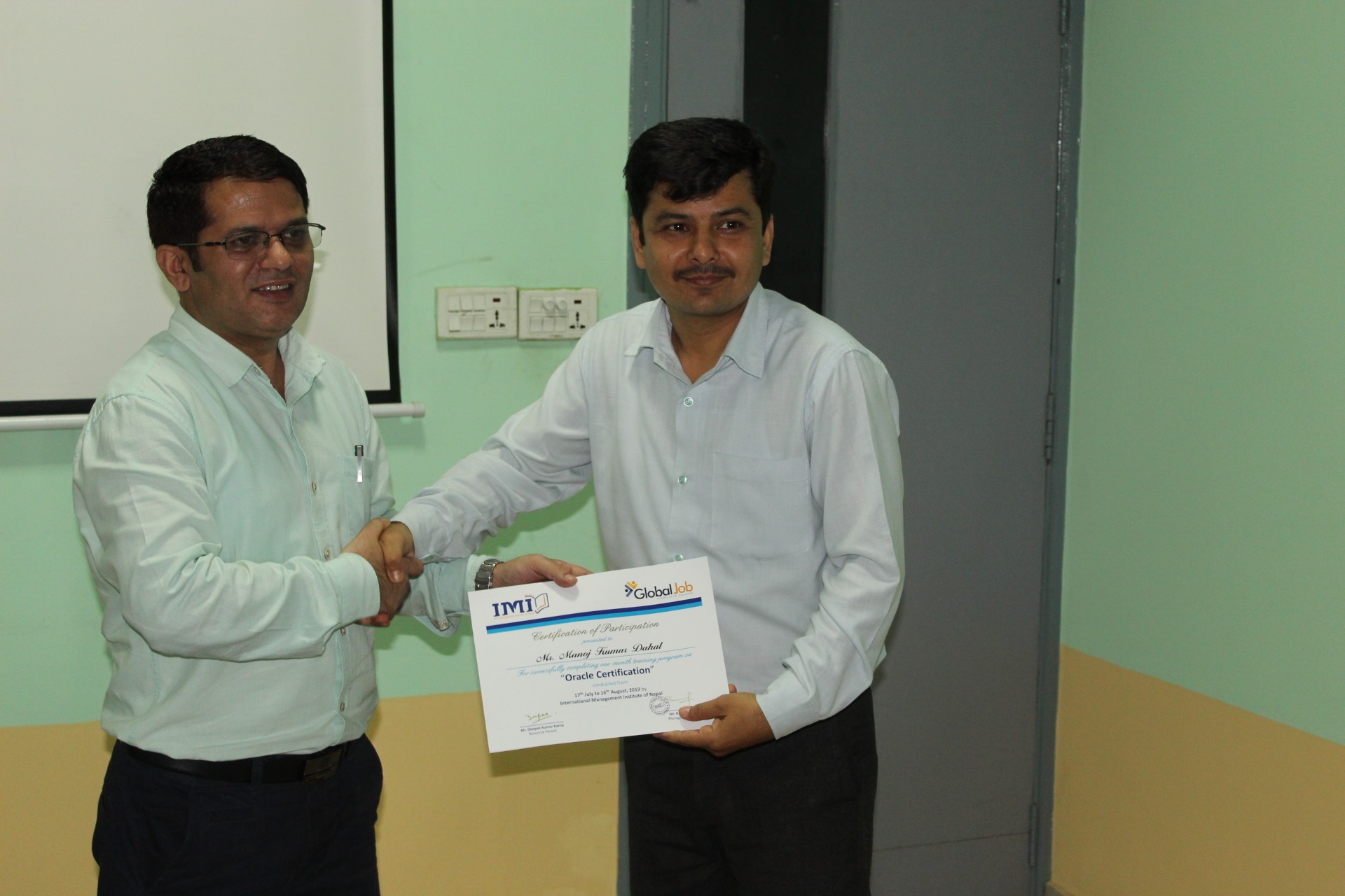 Oracle Certificate training exclusively organized for NTC