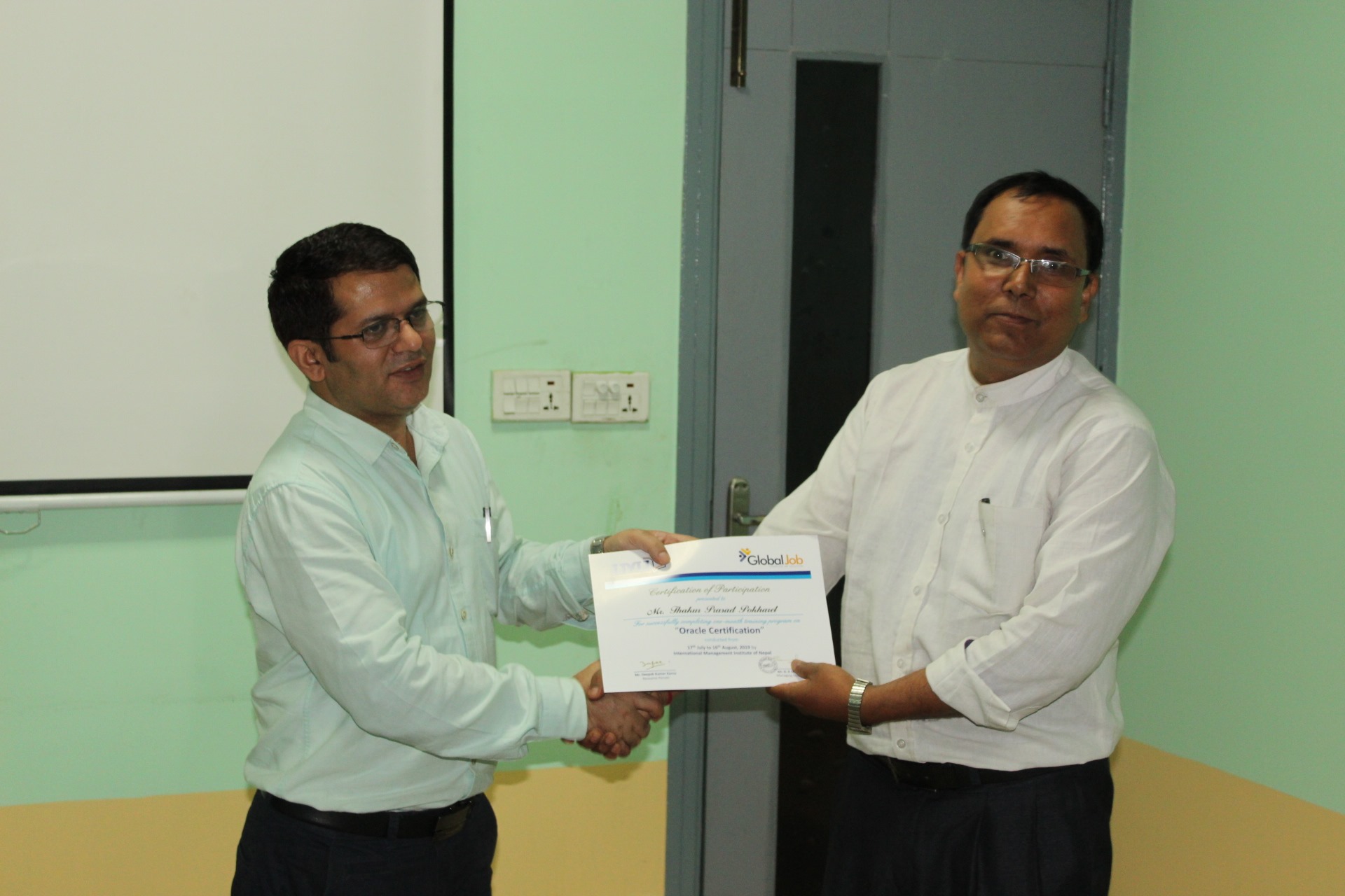 Oracle Certificate training exclusively organized for NTC